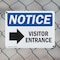 Signmission Visitor Entrance Right Arrow OSHA Notice Sign, Plastic, 10in W x 7in L, 2PK OS-2PACK-NS-P-710-L-18880 - alternate 4